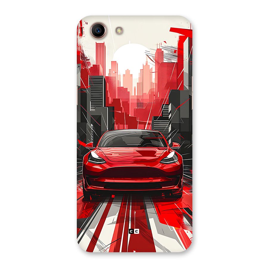 Red And Black Car Back Case for Oppo A83 (2018)