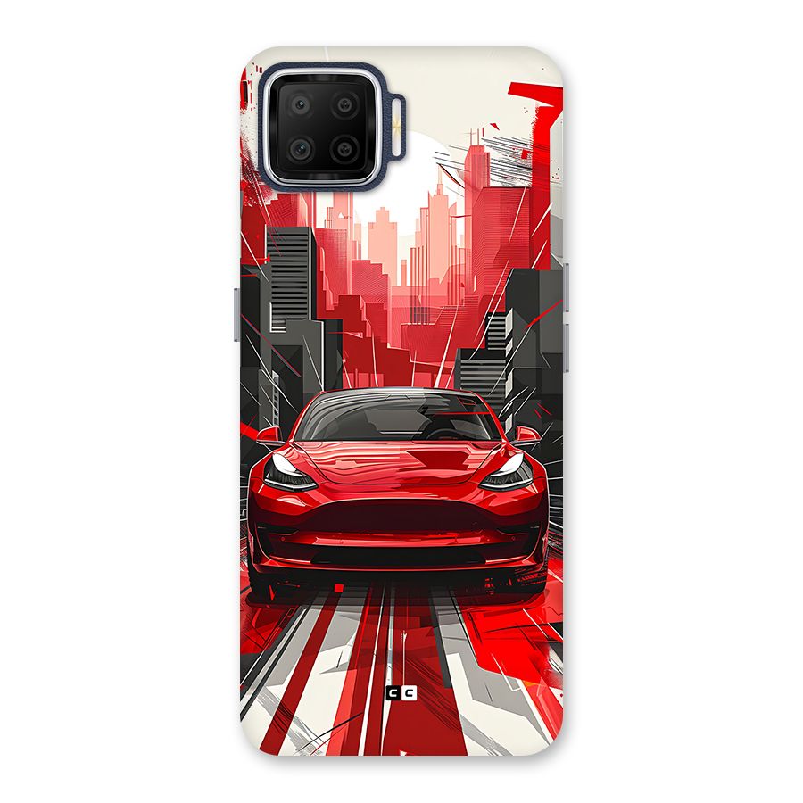 Red And Black Car Back Case for Oppo F17