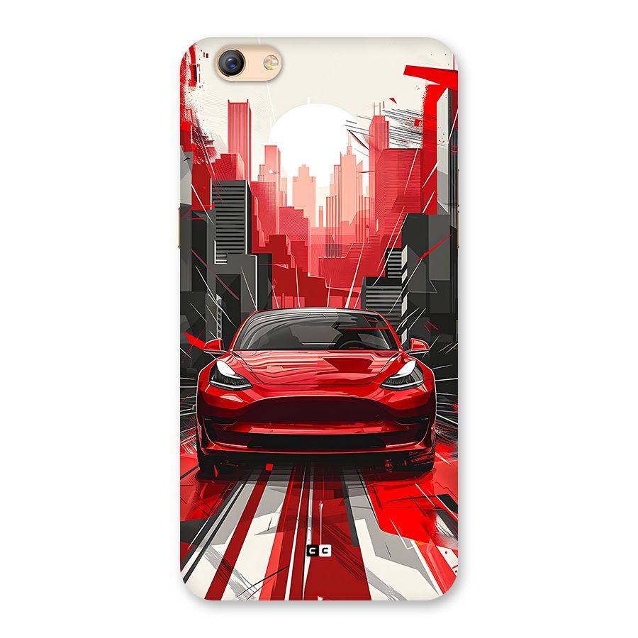 Red And Black Car Back Case for Oppo F3 Plus