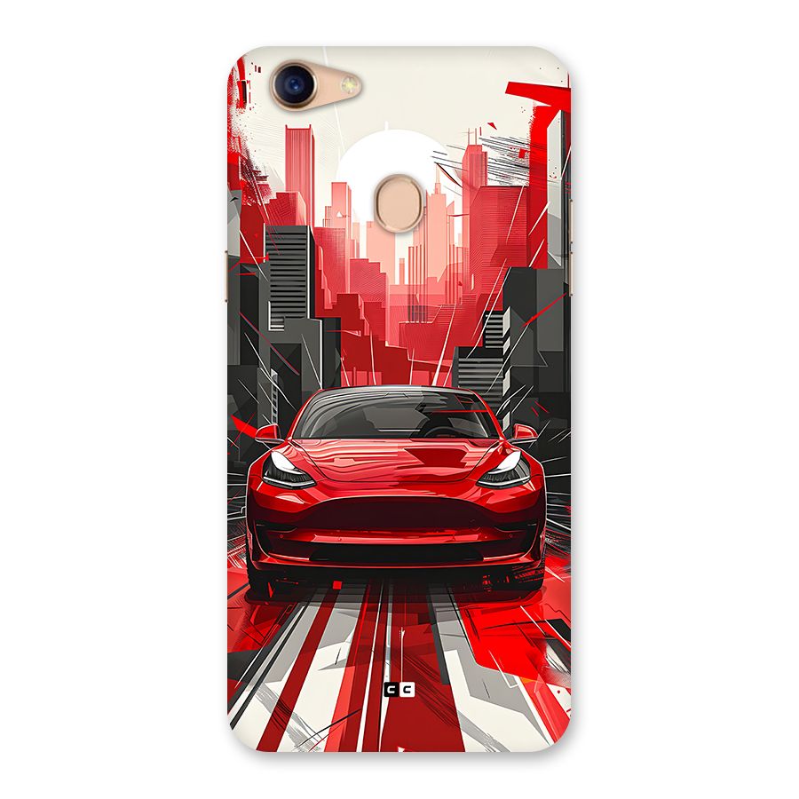 Red And Black Car Back Case for Oppo F5