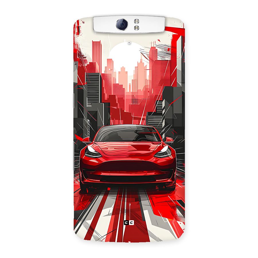 Red And Black Car Back Case for Oppo N1