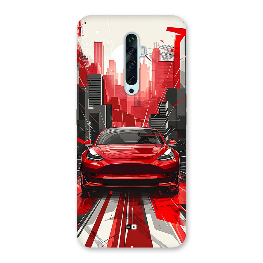 Red And Black Car Back Case for Oppo Reno2 F