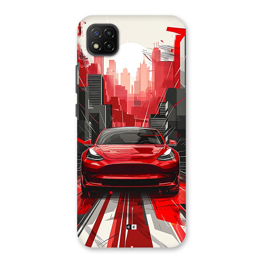 Red And Black Car Back Case for Poco C3
