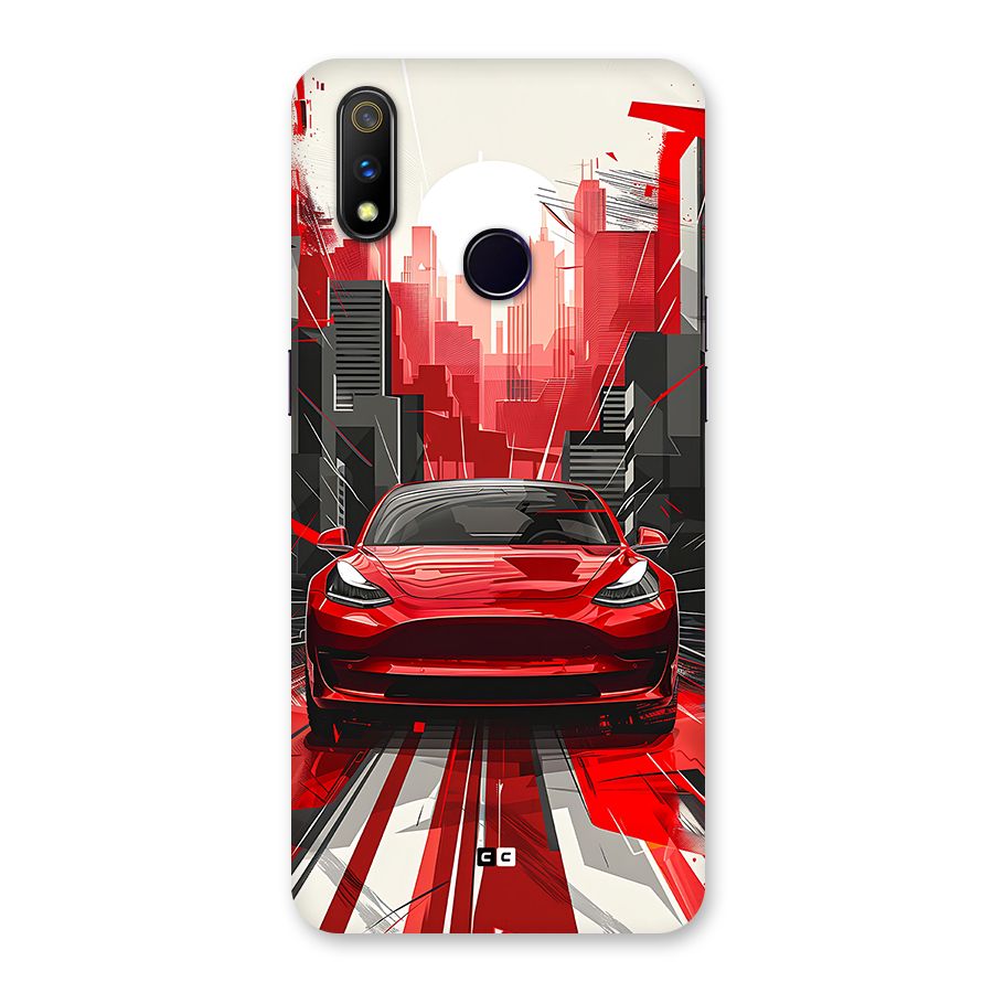 Red And Black Car Back Case for Realme 3 Pro