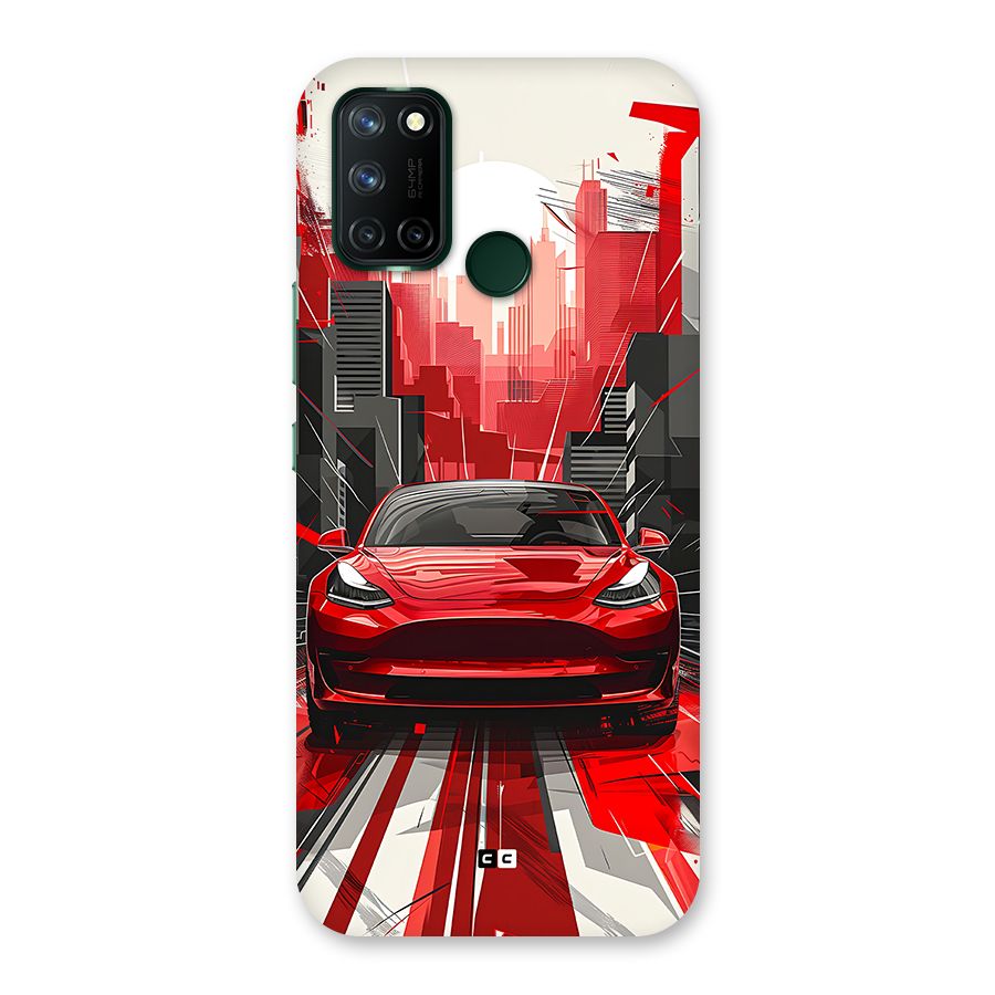 Red And Black Car Back Case for Realme 7i