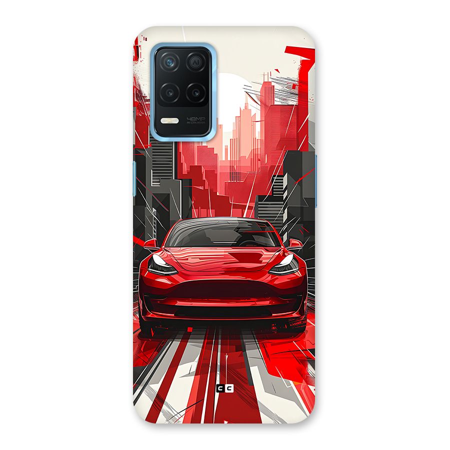 Red And Black Car Back Case for Realme 8s 5G