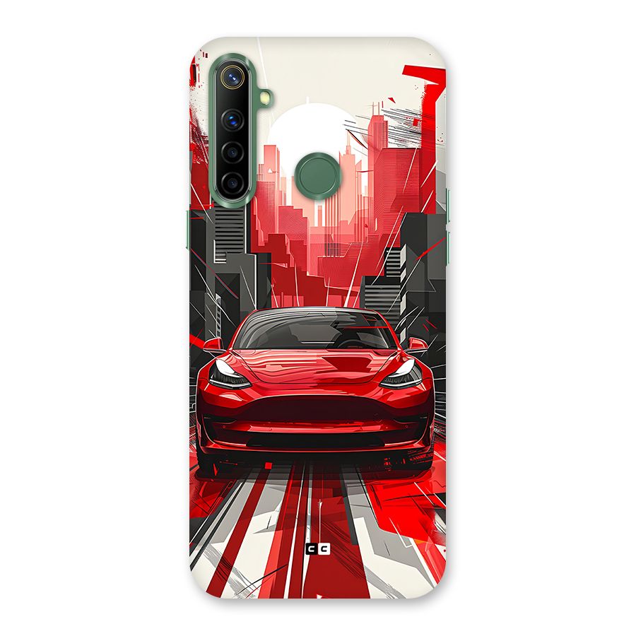 Red And Black Car Back Case for Realme Narzo 10