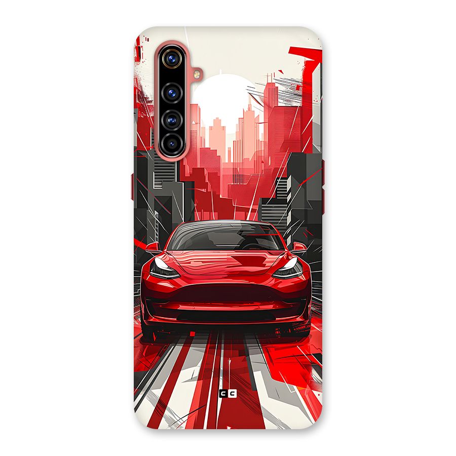 Red And Black Car Back Case for Realme X50 Pro