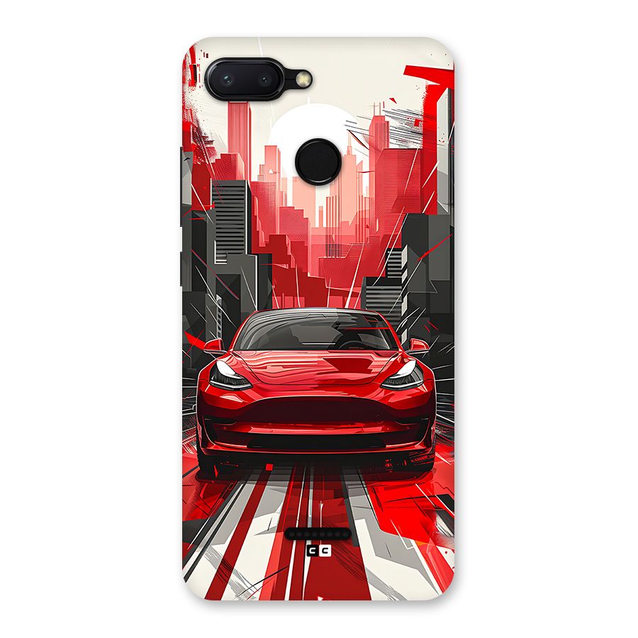 Red And Black Car Back Case for Redmi 6