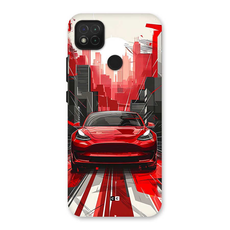 Red And Black Car Back Case for Redmi 9 Activ