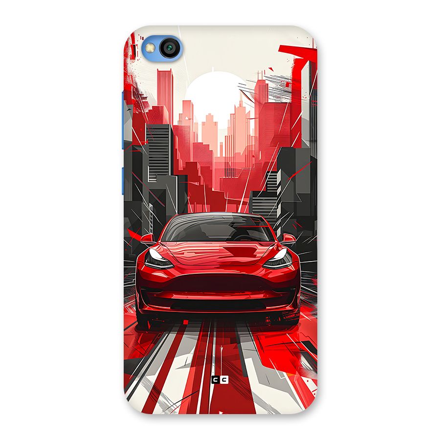 Red And Black Car Back Case for Redmi Go