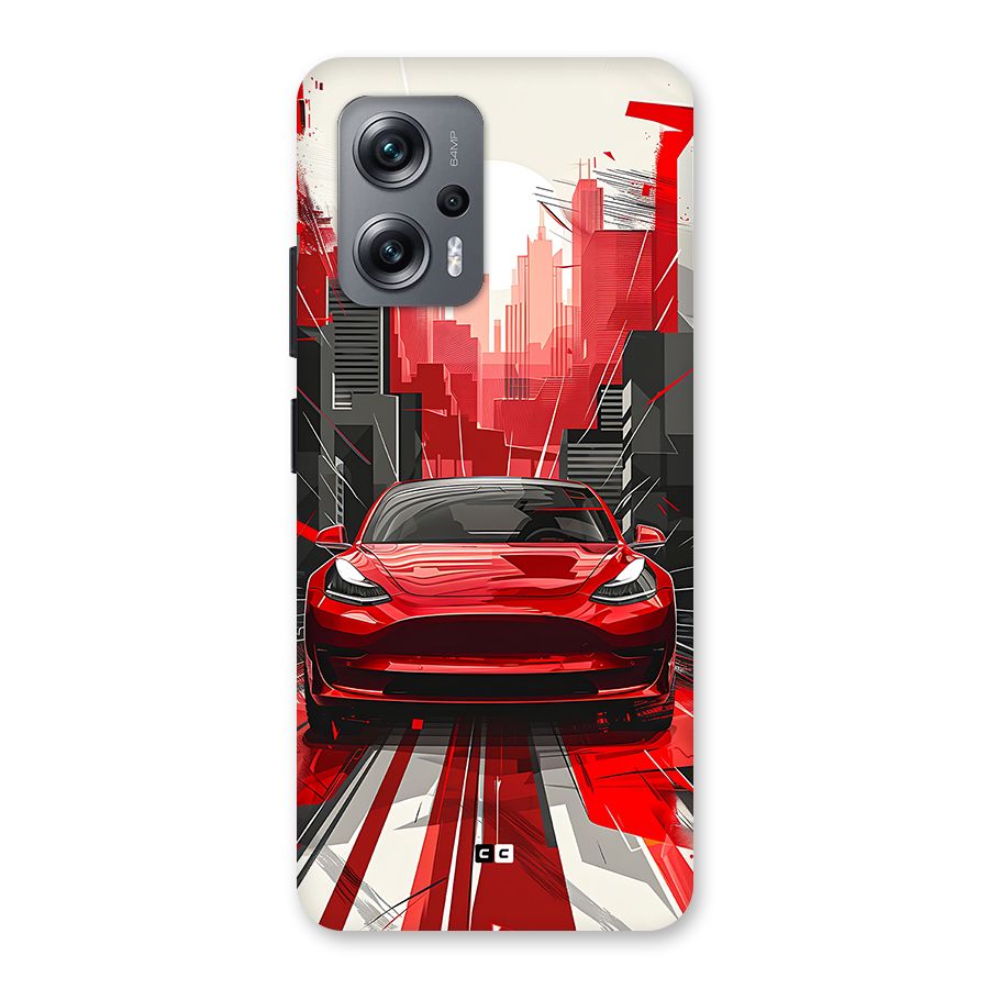 Red And Black Car Back Case for Redmi K50i