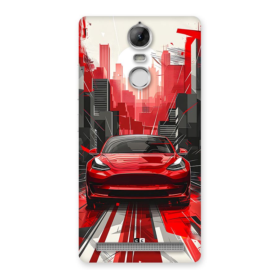 Red And Black Car Back Case for Vibe K5 Note