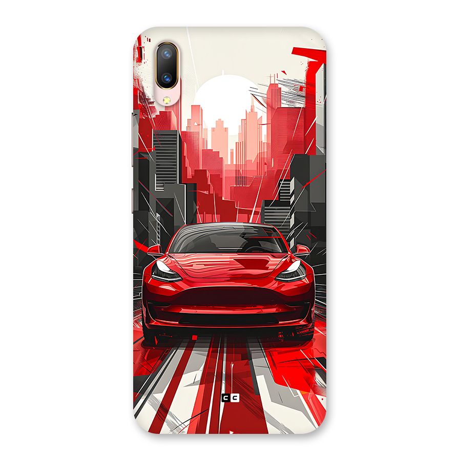 Red And Black Car Back Case for Vivo V11 Pro