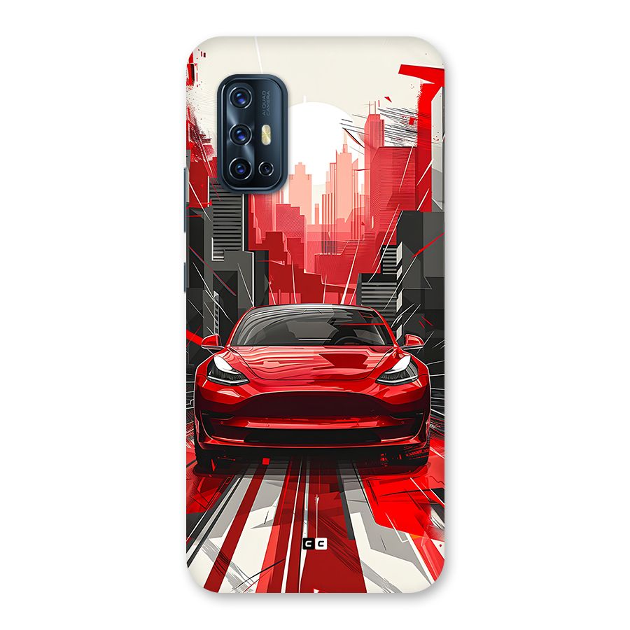 Red And Black Car Back Case for Vivo V17