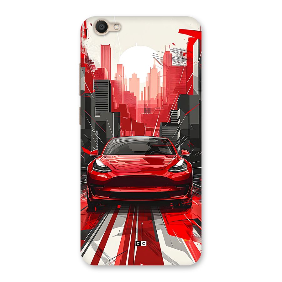 Red And Black Car Back Case for Vivo V5
