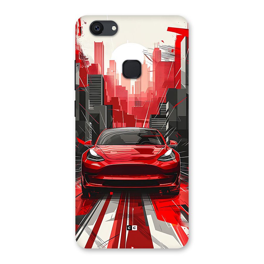 Red And Black Car Back Case for Vivo V7 Plus