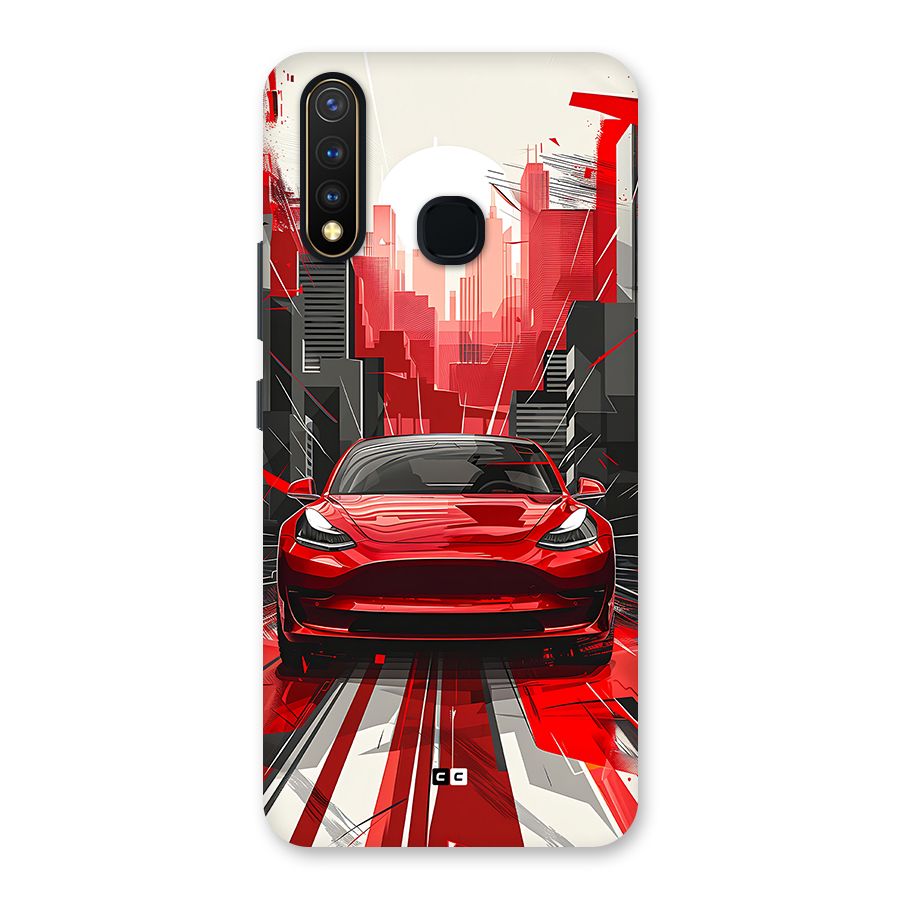 Red And Black Car Back Case for Vivo Y19