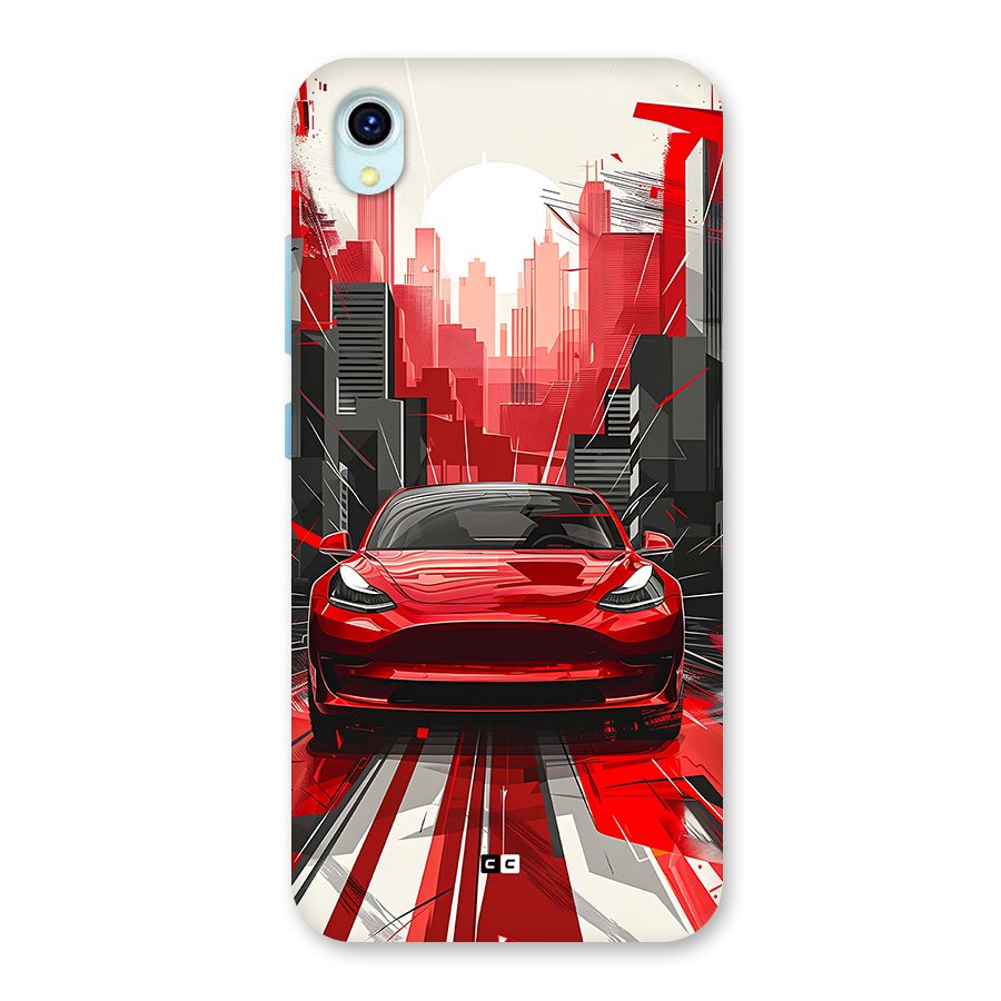 Red And Black Car Back Case for Vivo Y1s