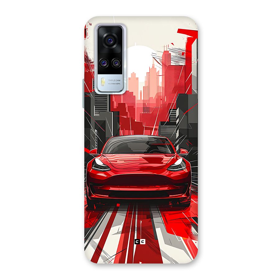Red And Black Car Back Case for Vivo Y31
