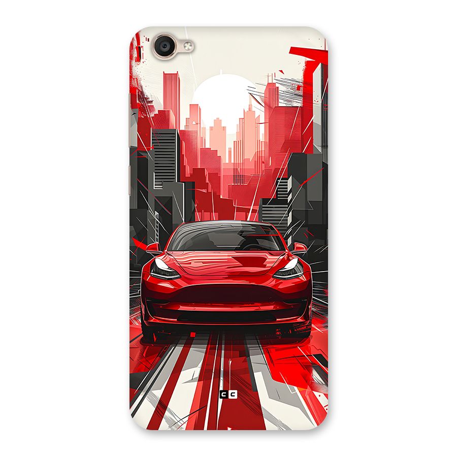 Red And Black Car Back Case for Vivo Y55