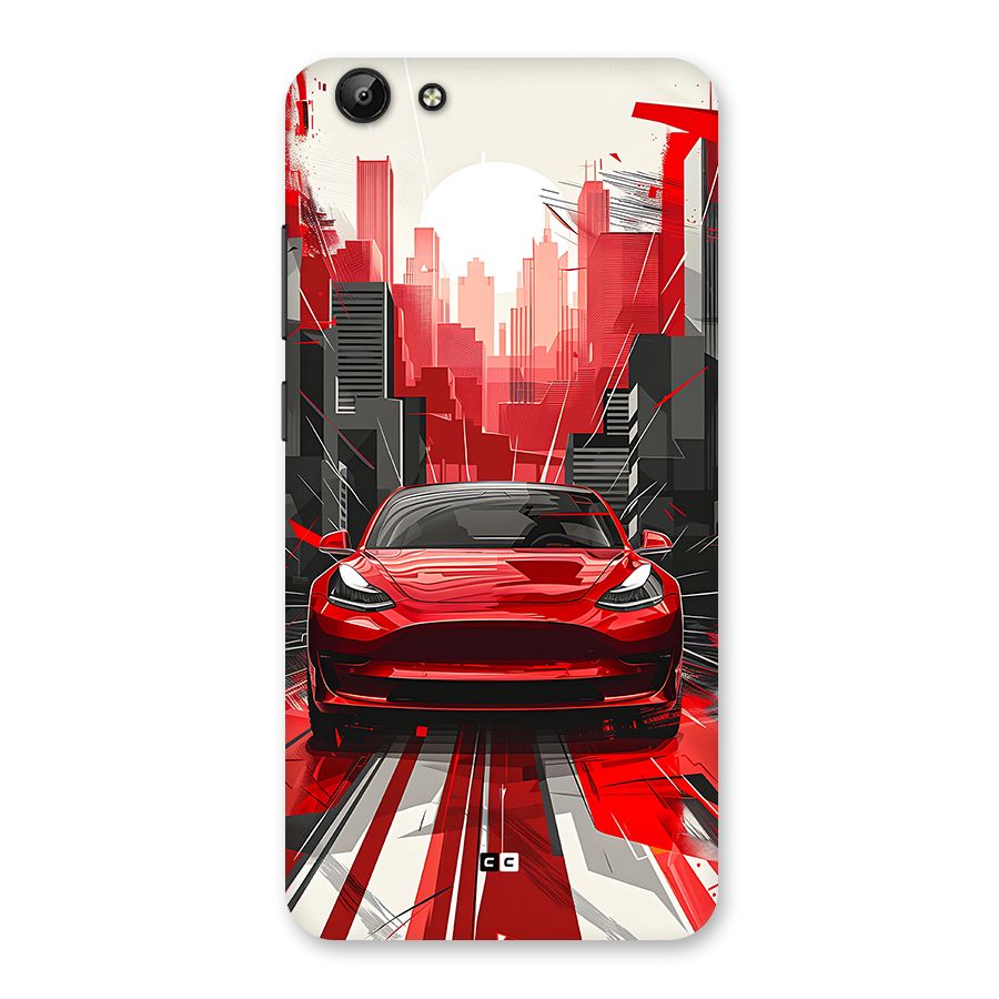 Red And Black Car Back Case for Vivo Y69