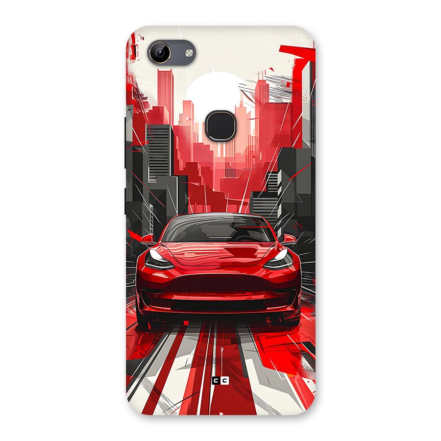 Red And Black Car Back Case for Vivo Y81