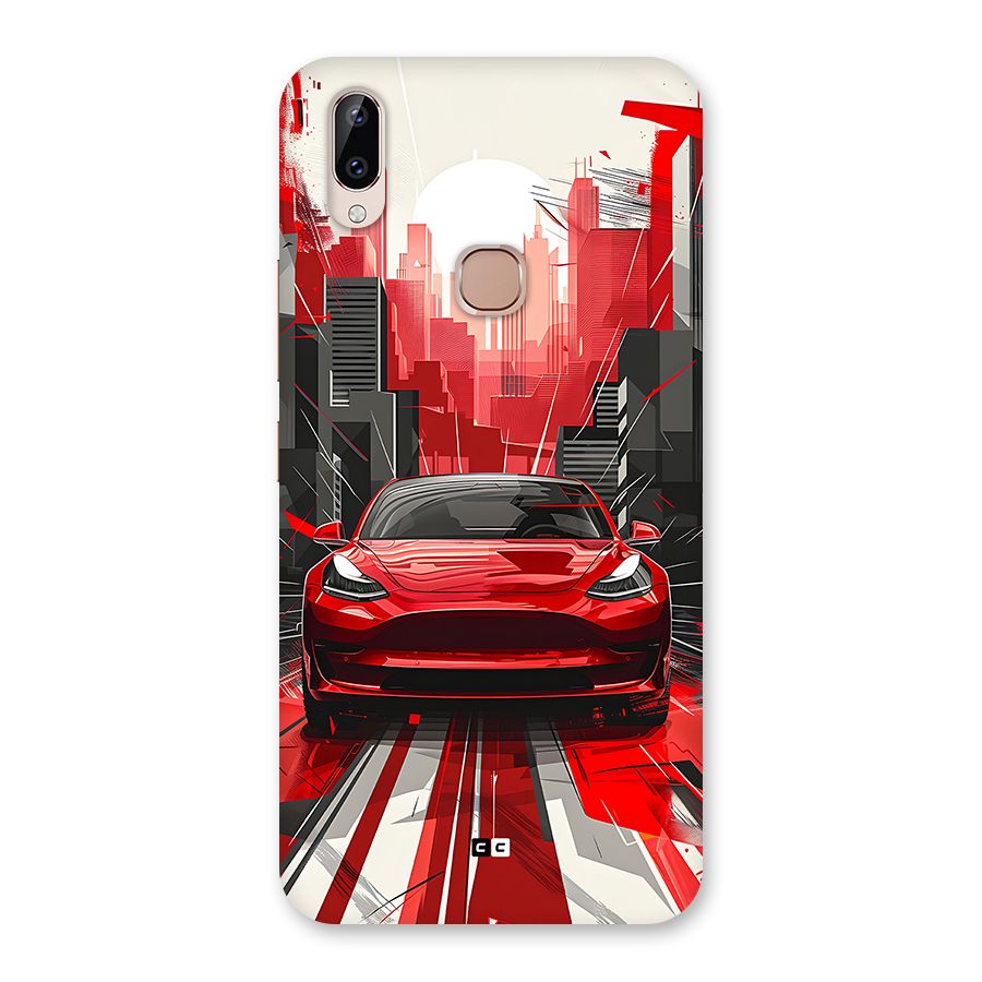 Red And Black Car Back Case for Vivo Y83 Pro