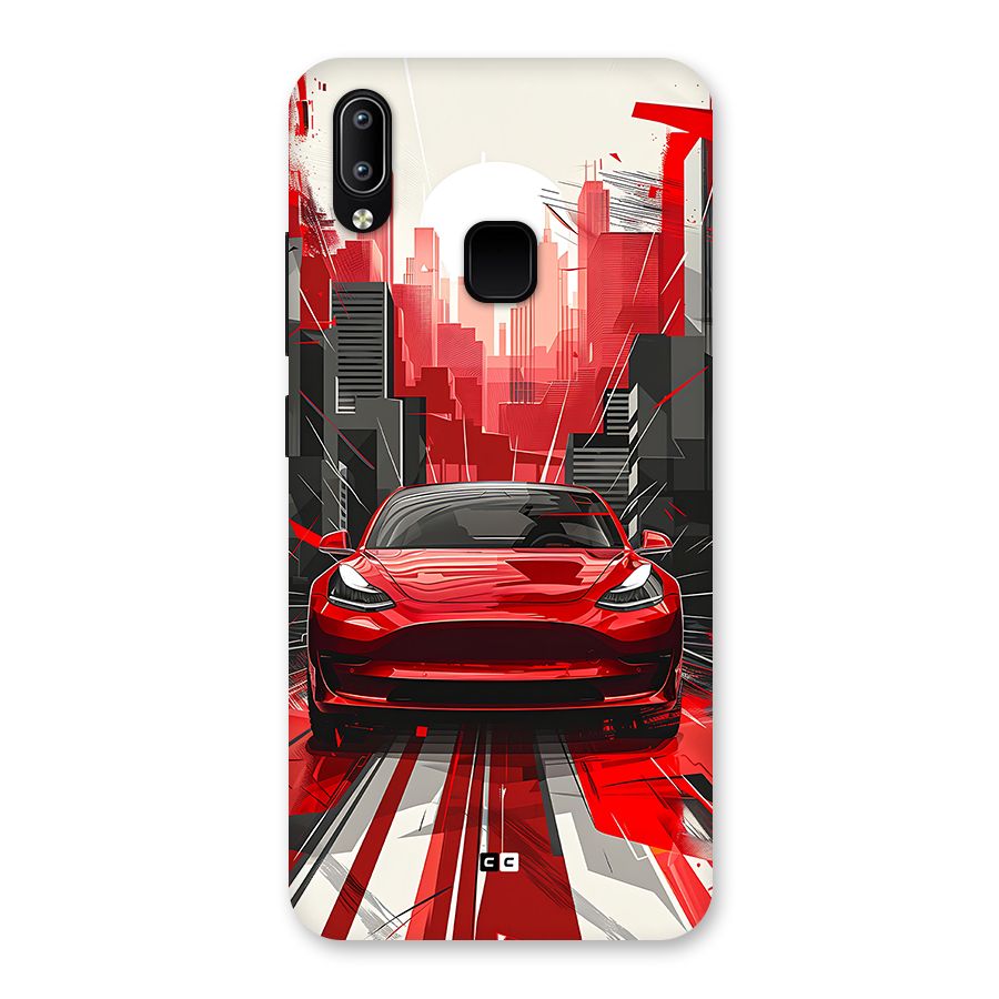 Red And Black Car Back Case for Vivo Y93