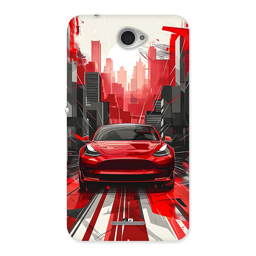 Red And Black Car Back Case for Xperia E4