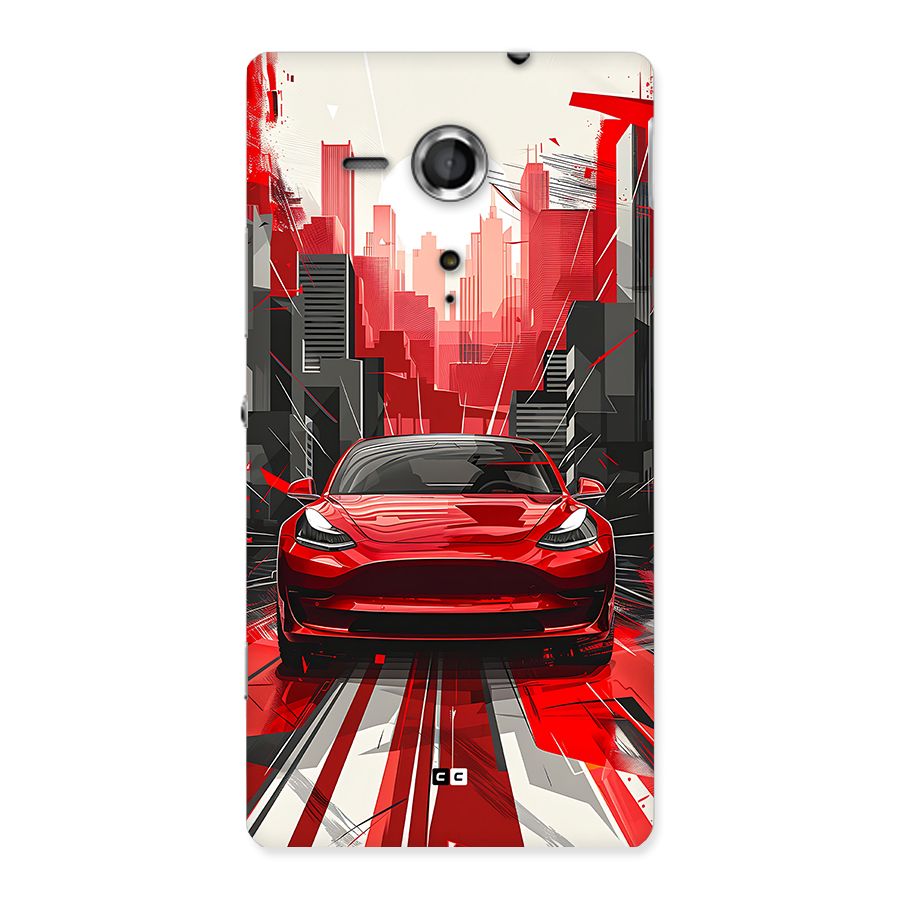 Red And Black Car Back Case for Xperia Sp