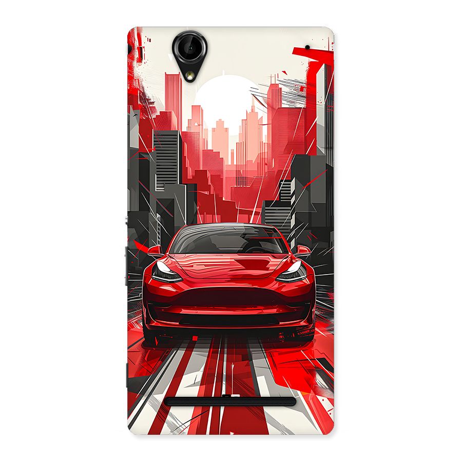 Red And Black Car Back Case for Xperia T2