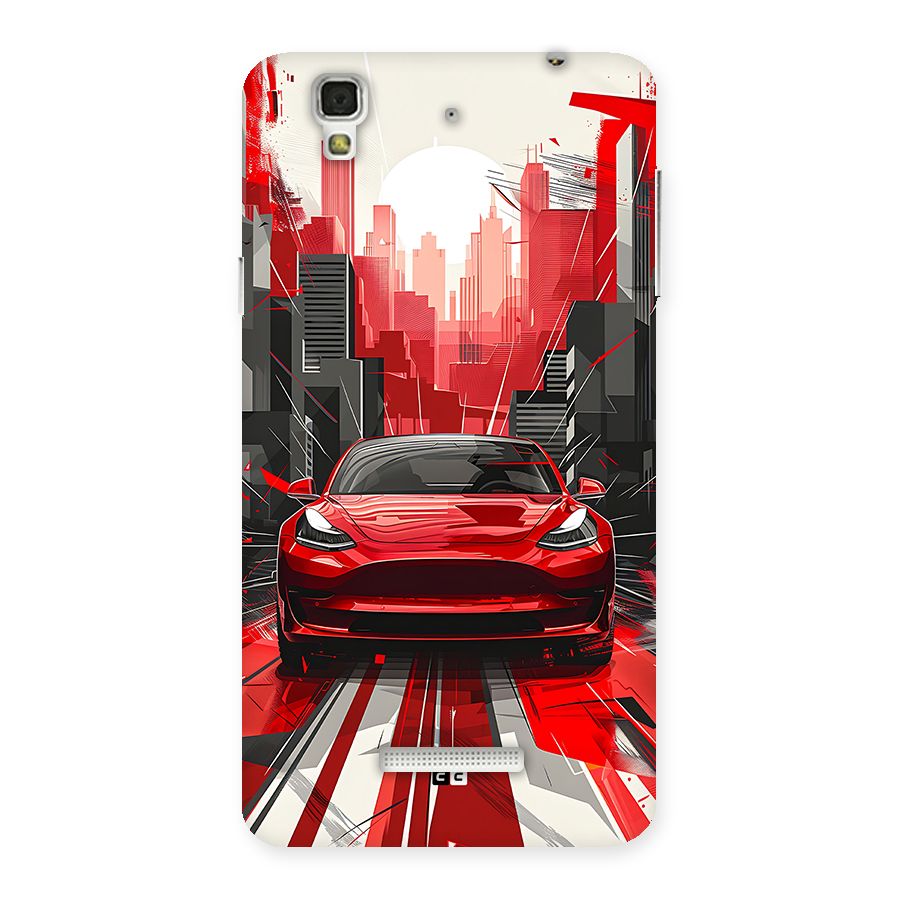 Red And Black Car Back Case for YU Yureka Plus