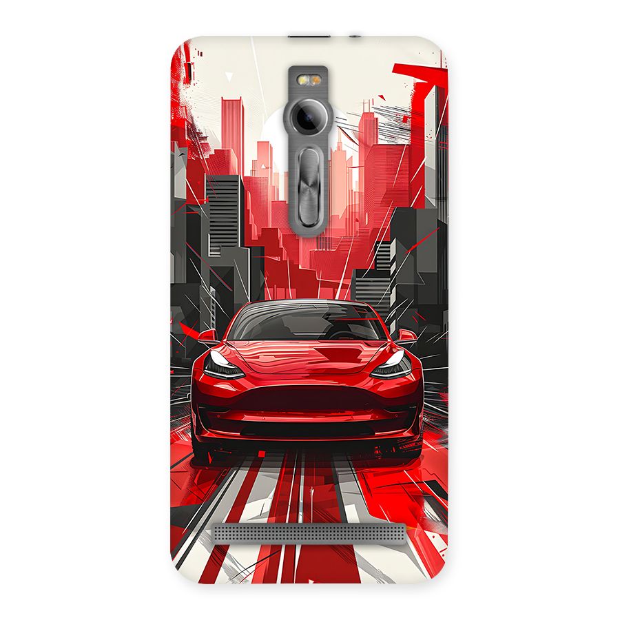 Red And Black Car Back Case for Zenfone 2