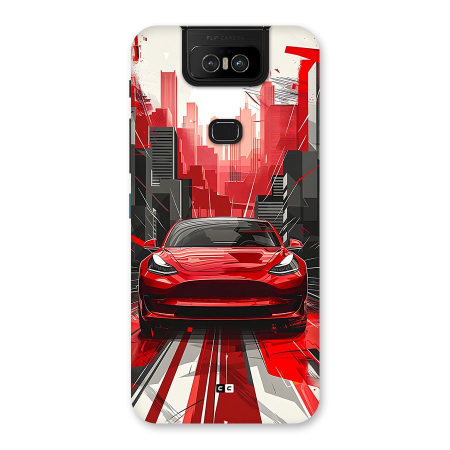 Red And Black Car Back Case for Zenfone 6z