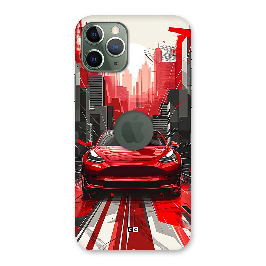 Red And Black Car Back Case for iPhone 11 Pro Logo Cut