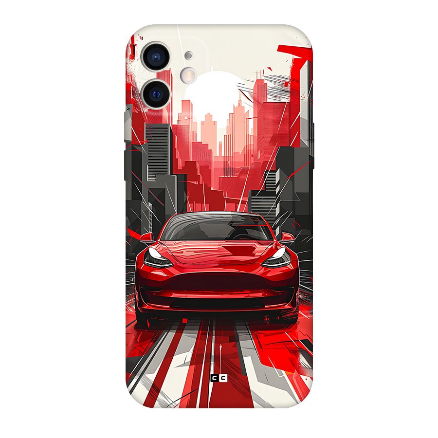 Red And Black Car Back Case for iPhone 12