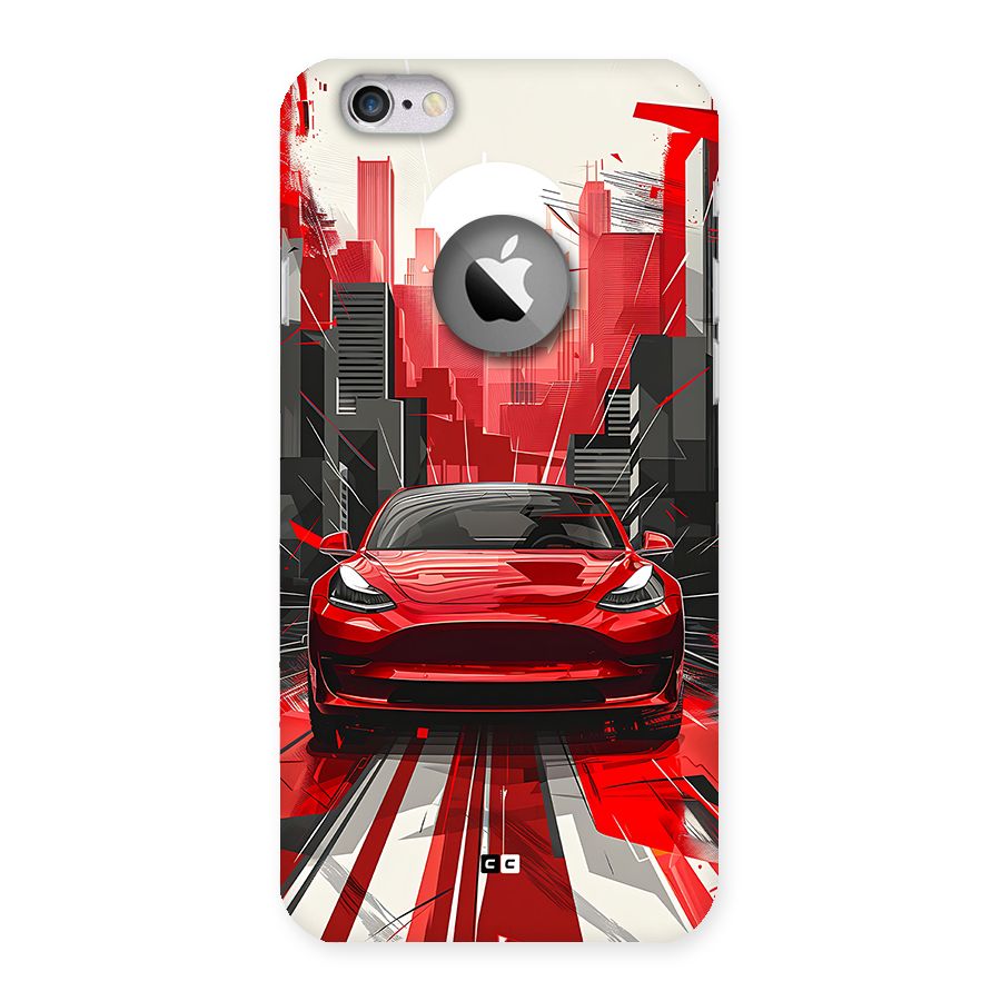 Red And Black Car Back Case for iPhone 6 Logo Cut