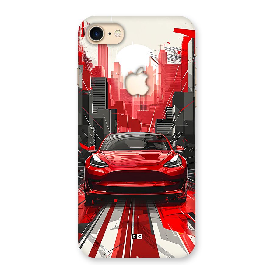 Red And Black Car Back Case for iPhone 7 Apple Cut