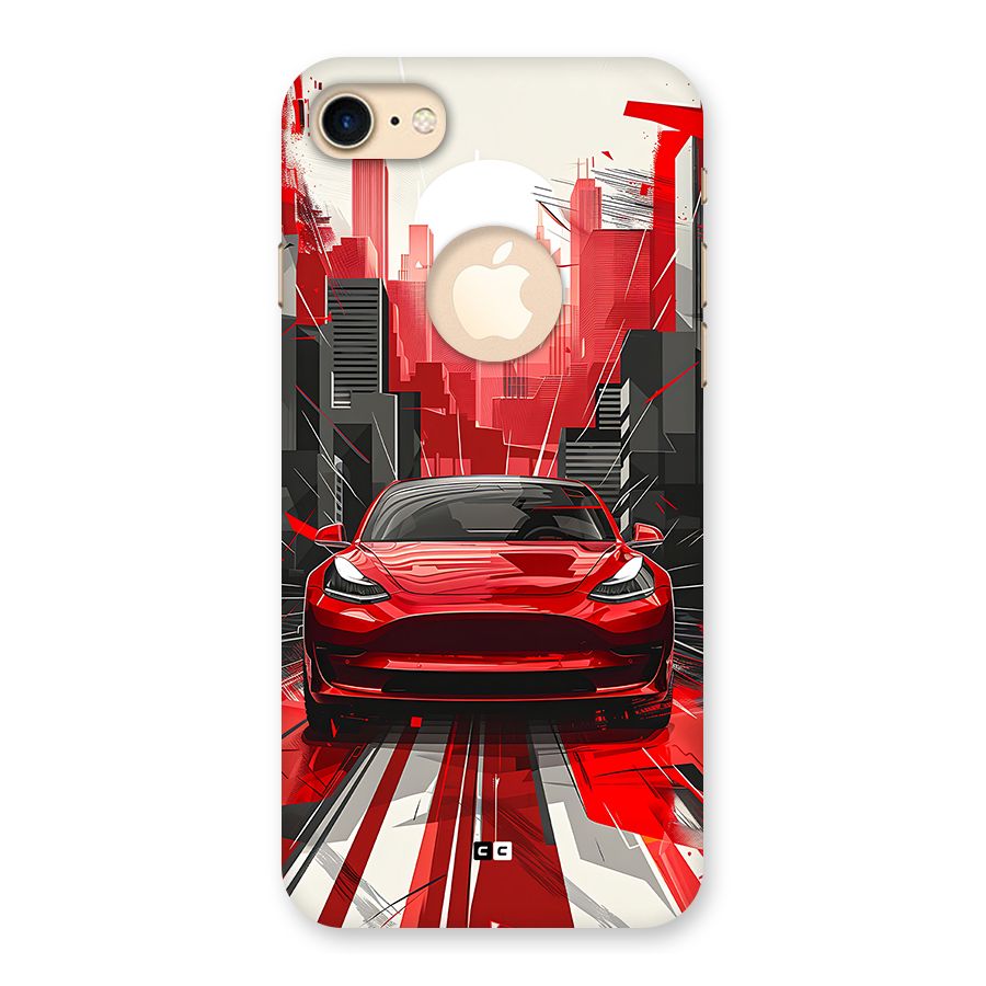 Red And Black Car Back Case for iPhone 7 Logo Cut