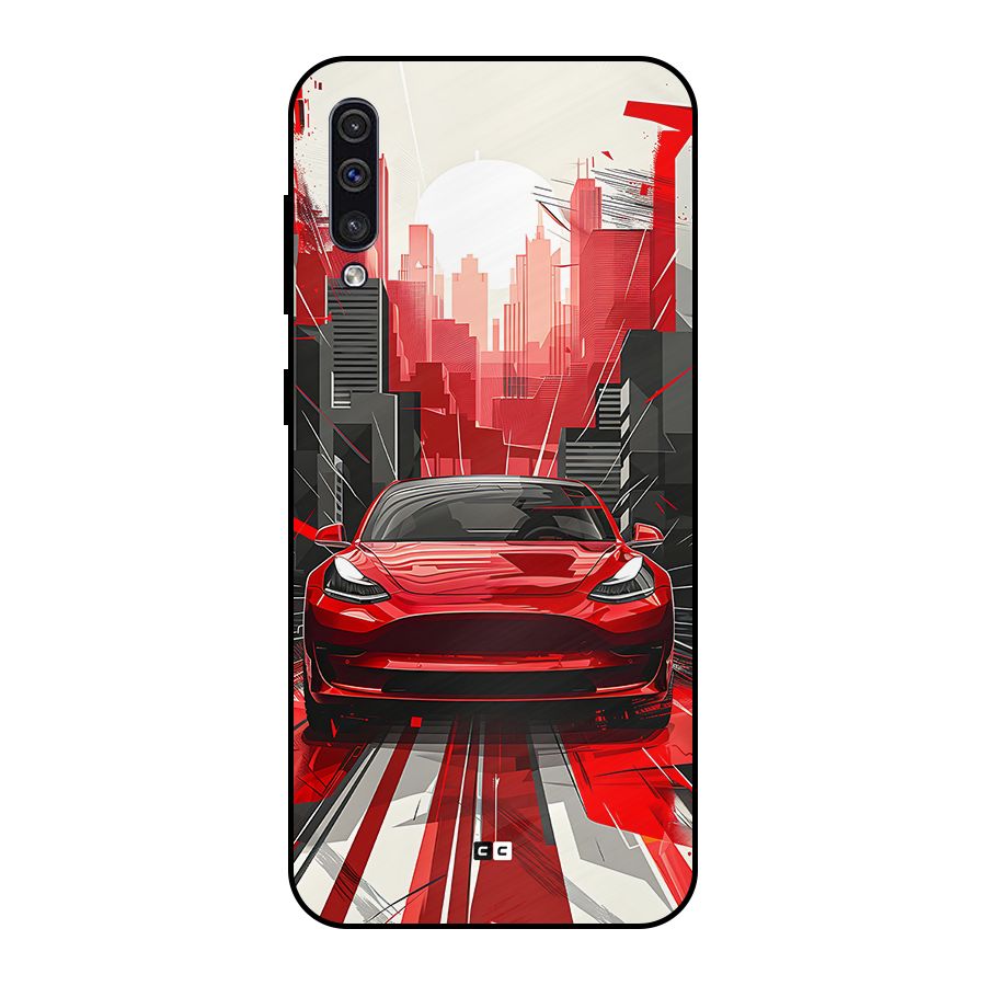 Red And Black Car Metal Back Case for Galaxy A50s