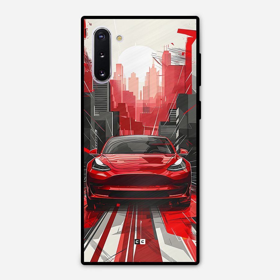 Red And Black Car Metal Back Case for Galaxy Note 10