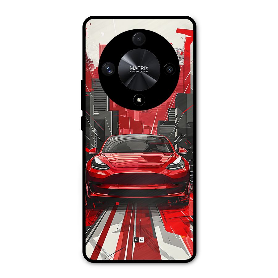 Red And Black Car Metal Back Case for Honor X9b