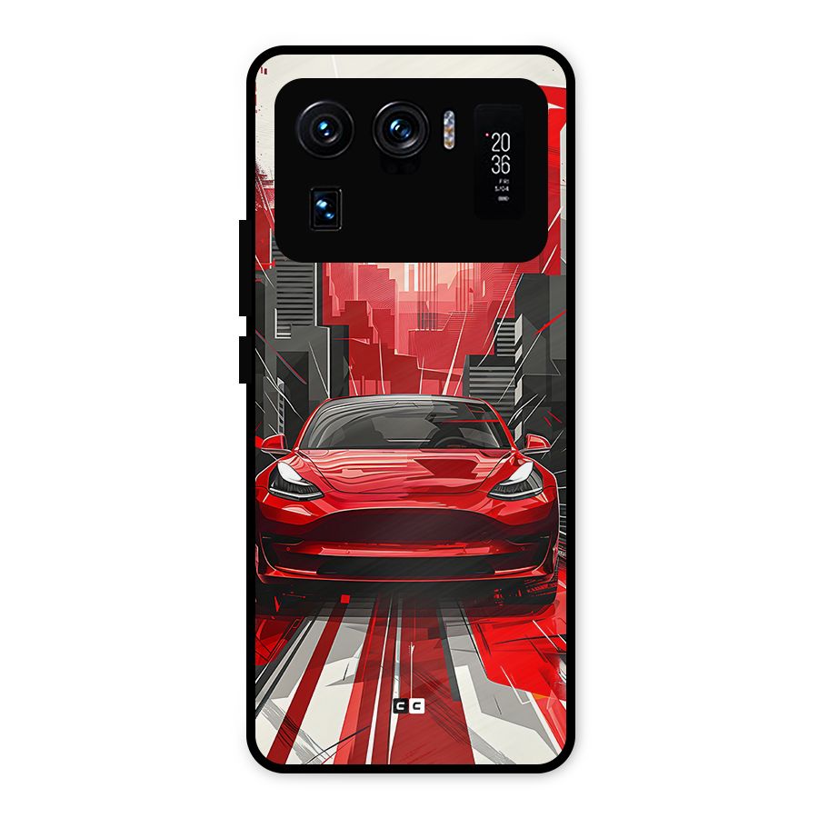 Red And Black Car Metal Back Case for Mi 11 Ultra