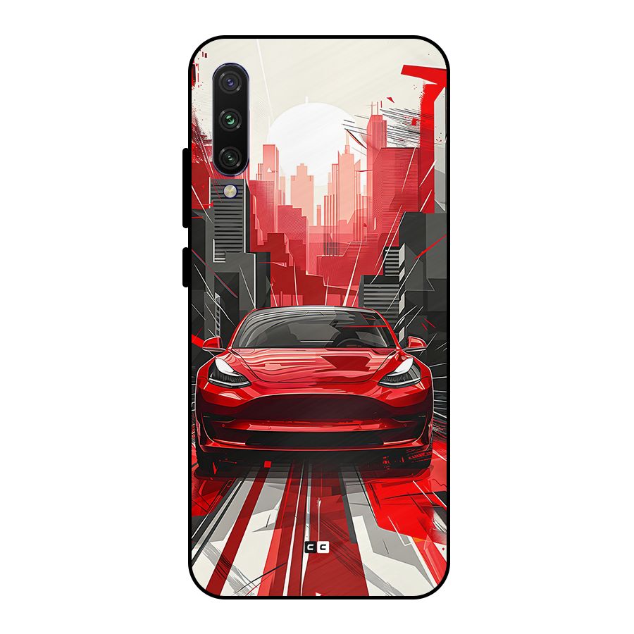 Red And Black Car Metal Back Case for Mi A3