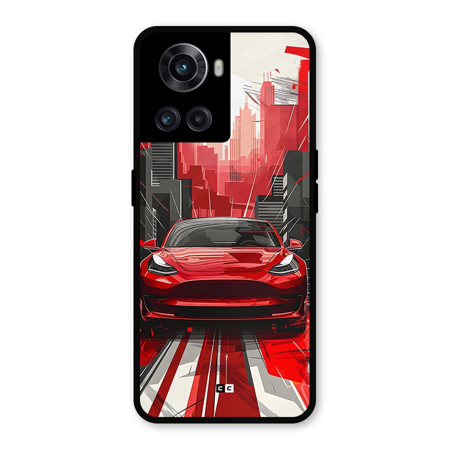 Red And Black Car Metal Back Case for OnePlus 10R