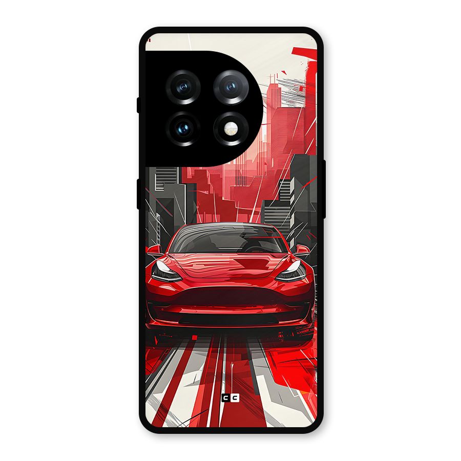 Red And Black Car Metal Back Case for OnePlus 11