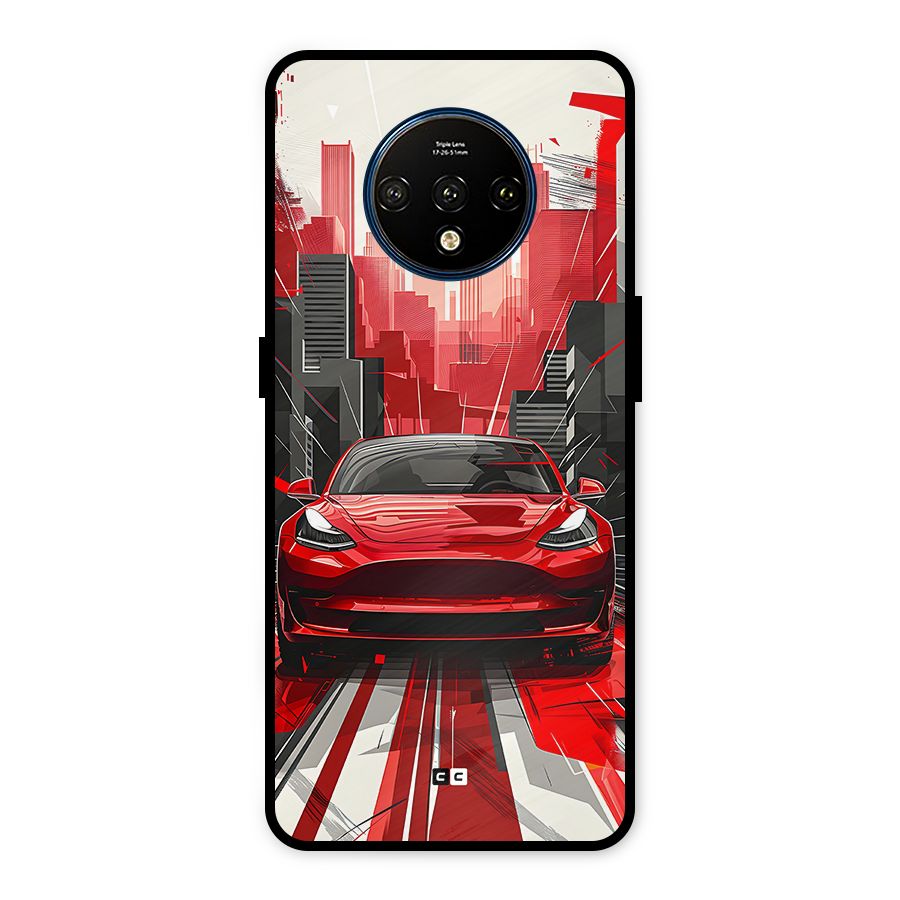 Red And Black Car Metal Back Case for OnePlus 7T