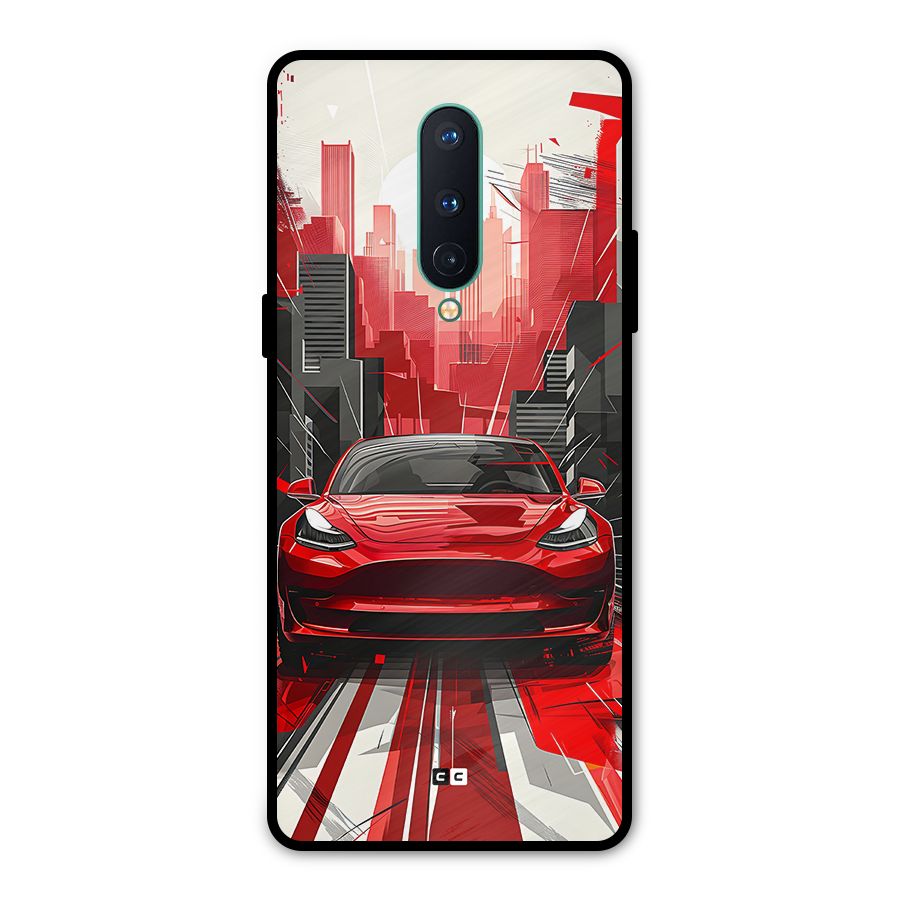 Red And Black Car Metal Back Case for OnePlus 8