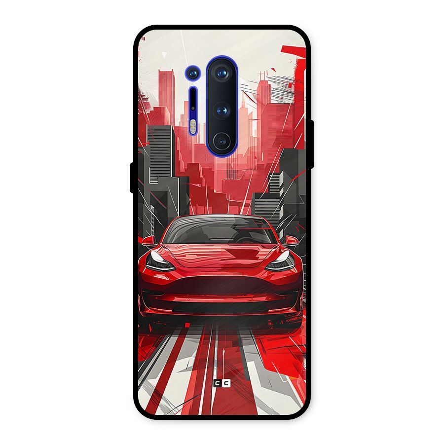 Red And Black Car Metal Back Case for OnePlus 8 Pro